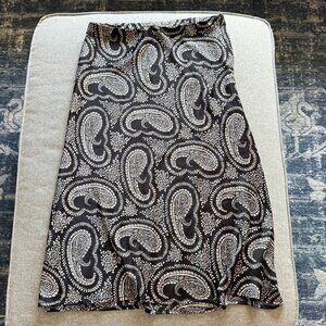Black Paisley Print Satin Midi Skirt – FUN2FUN, Size L